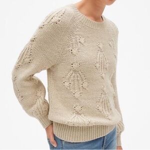 GAP Chunky Cable Knit Wool Sweater Cream